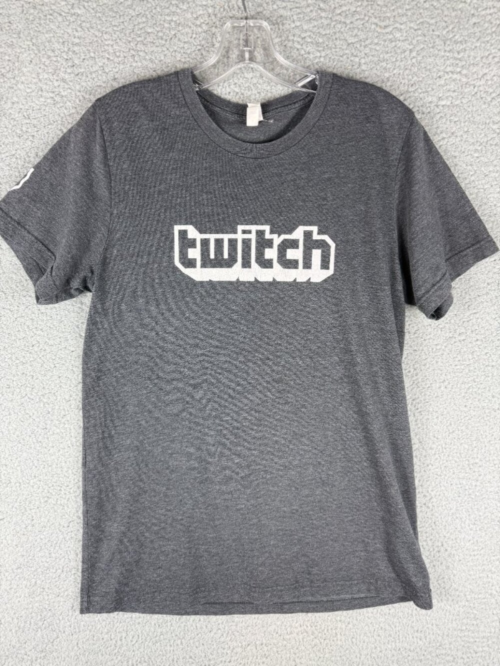 Twitch Logo Dark Heather Gray T-Shirt Medium Gaming Streaming Tee